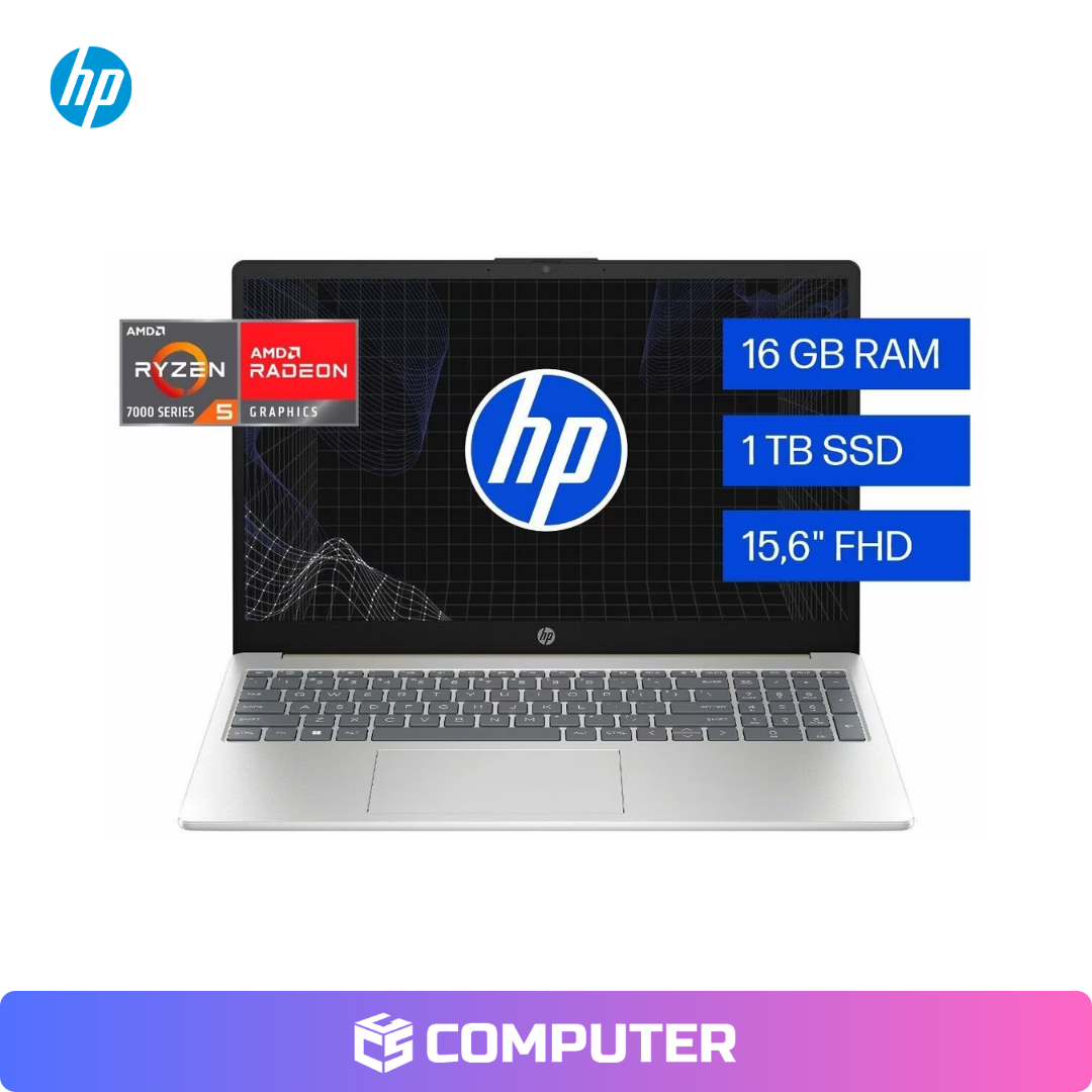 LAPTOP HP 15-FC0258LA | R5-7520U | 16GB RAM | 1TB SSD | RADEON GRAPHICS