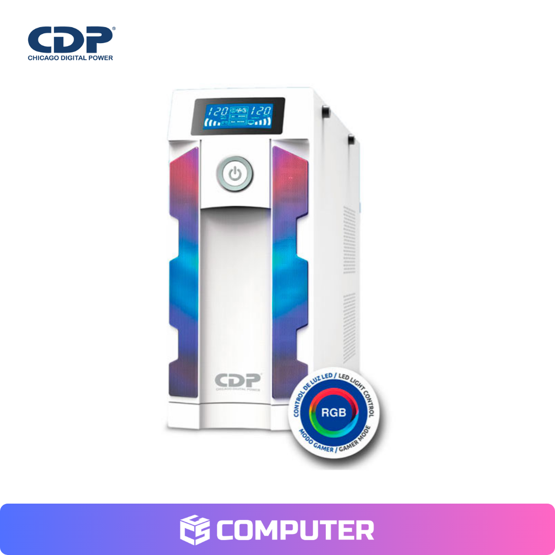 UPS CDP GAMING G-SMART1516I 1500VA/900W 16 SALIDAS/8 PUERTOS USB-A/2 USB-C/WHIT