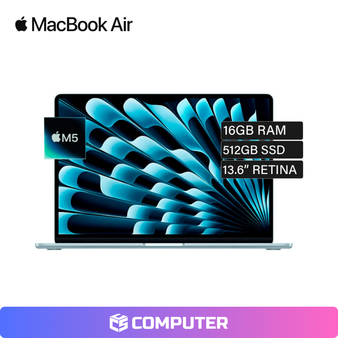 LAPTOP APPLE MACBOOK AIR 13 M5 | M5 | 16GB RAM | 512GB SSD
