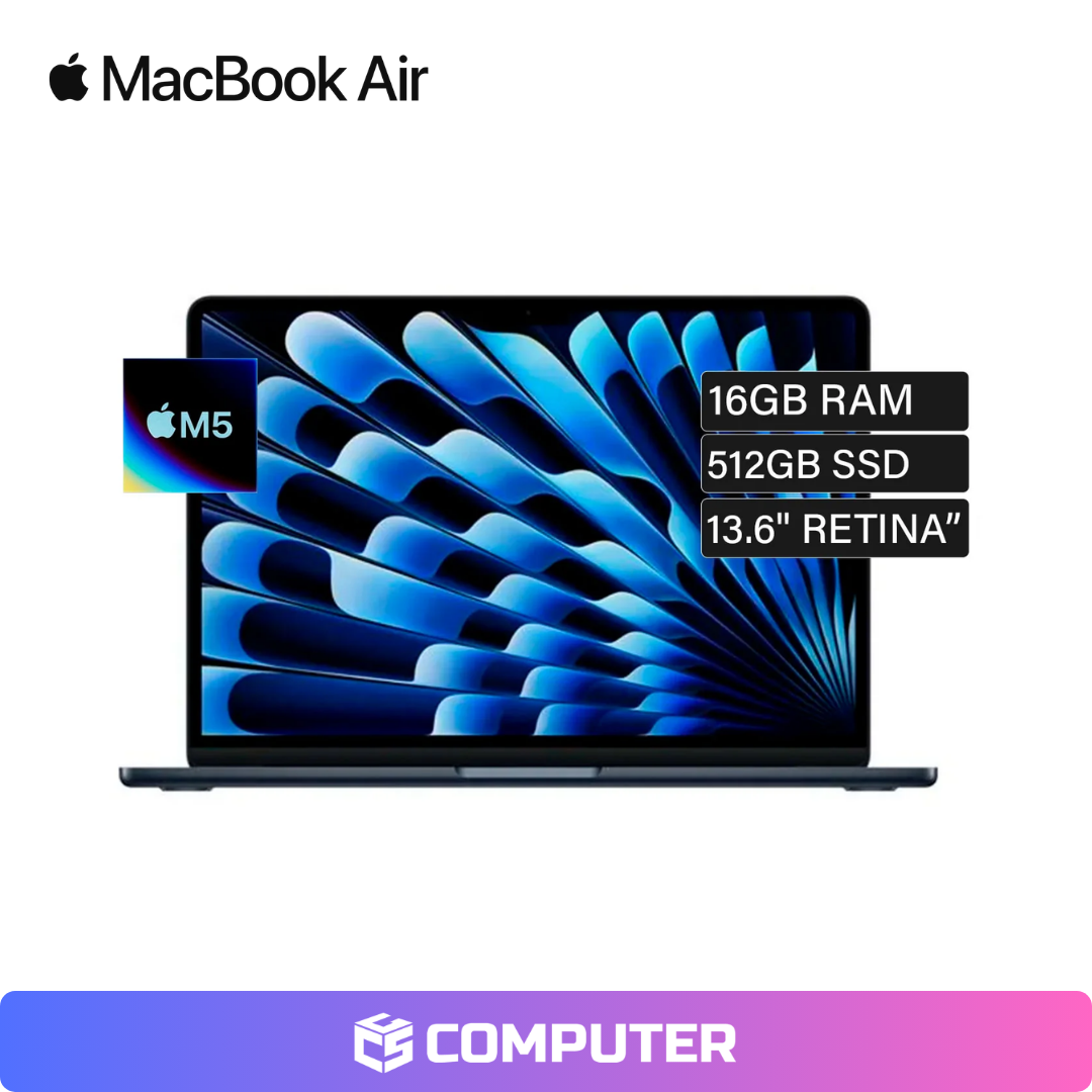 LAPTOP APPLE M5 (MDHE4LL/A) | M5 | 16GB RAM | 512GB SSD