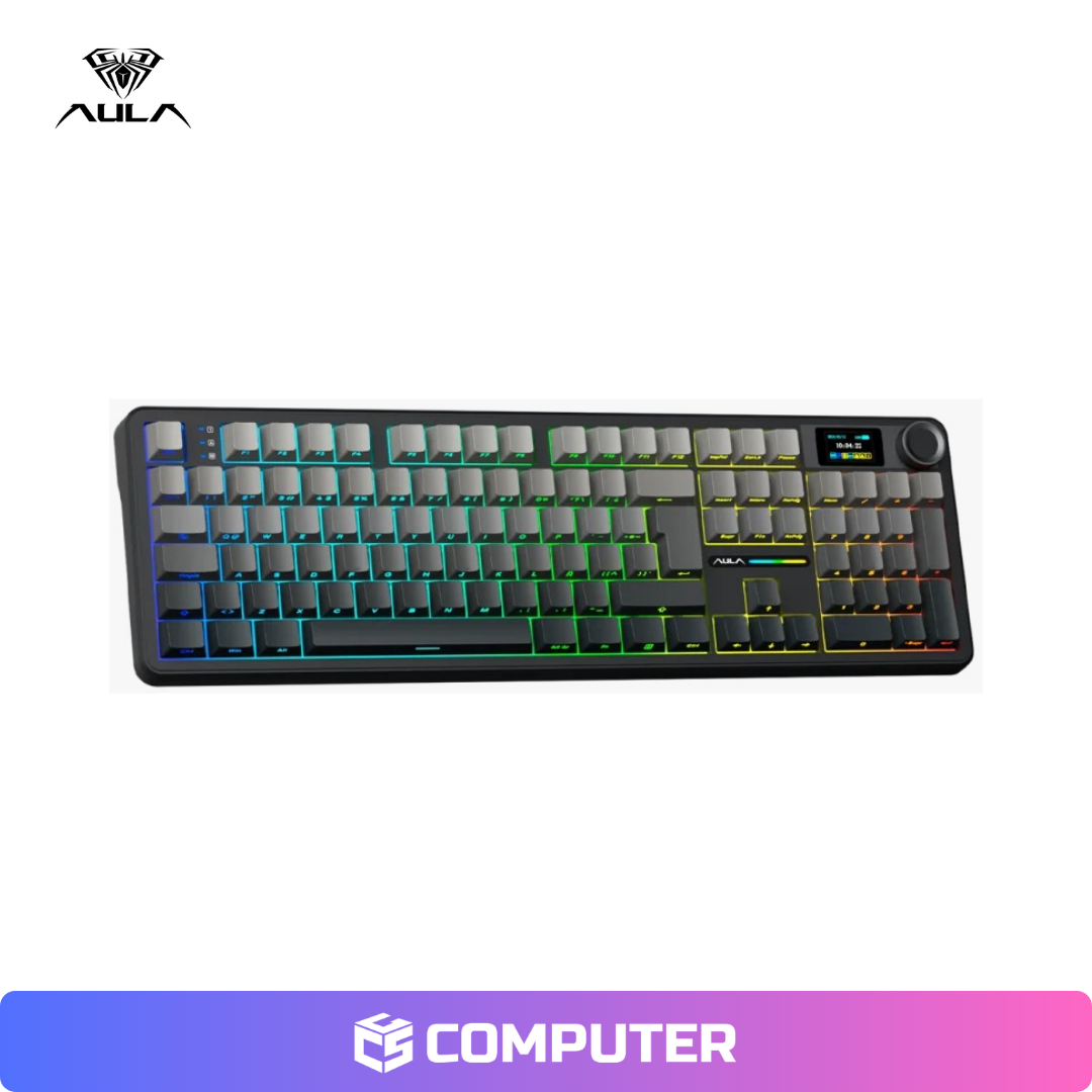 TECLADO AULA F108 PRO GRADIENT RGB GRAY/ RAIN DROP SWITCH