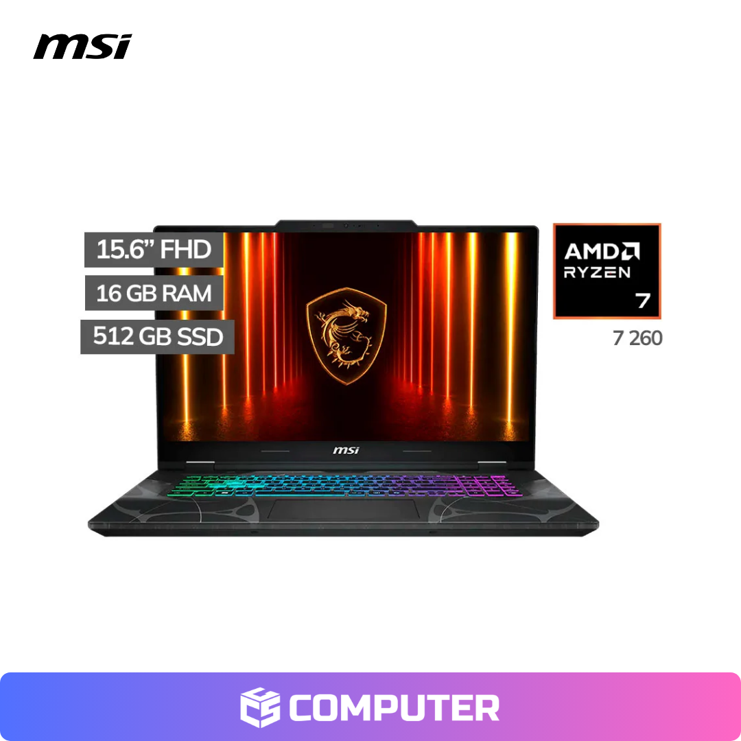 LAPTOP GAMER MSI B2HWEKG-071US | R7-260 | 16GB RAM | 512GB SSD | RTX 5050 8GB