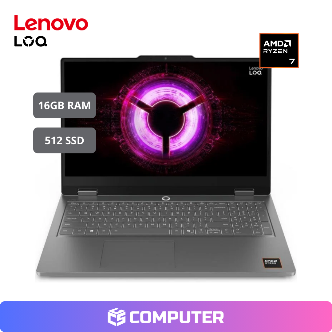 LAPTOP GAMER LENOVO 15ARP11 (83VA001PUS) | R7-170 | 16GB RAM | 512GB SSD | RTX 5050 8GB