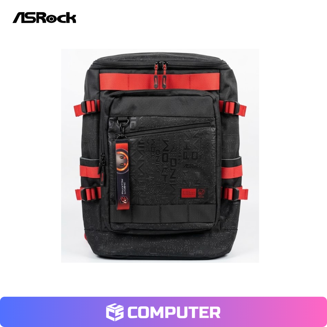 MOCHILA PARA NOTEBOOK ASROCK 15.6 BLACK/ROJO
