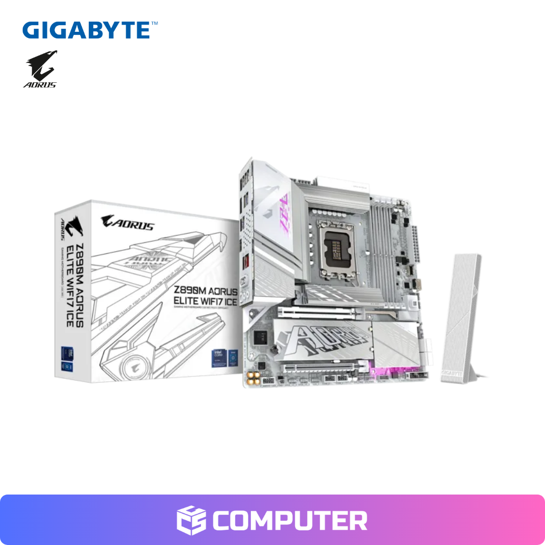 PLACA MADRE GIGABYTE Z890M AORUS ELITE WIFI7 ICE LGA 1851/DDR5/ PCLE5