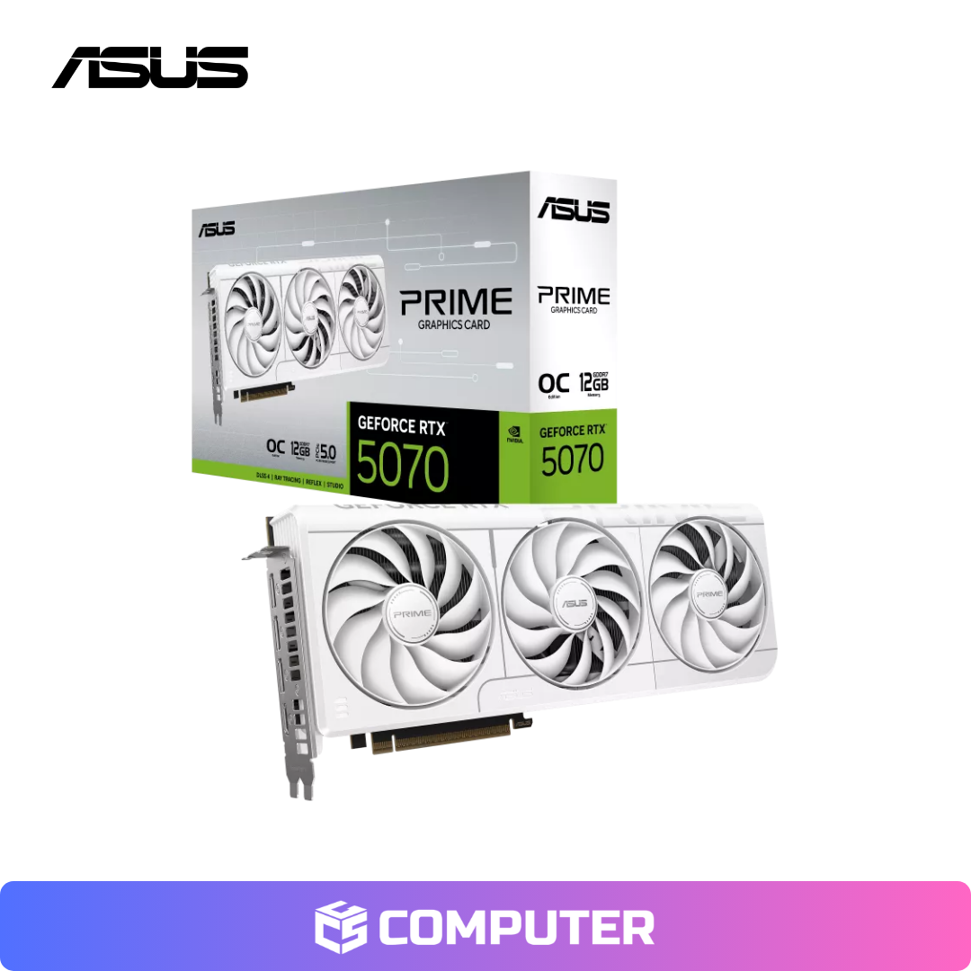 TARJETA DE VIDEO ASUS PRIME GEFORCE RTX 5070 OC 12GB X3 FAN WHITE